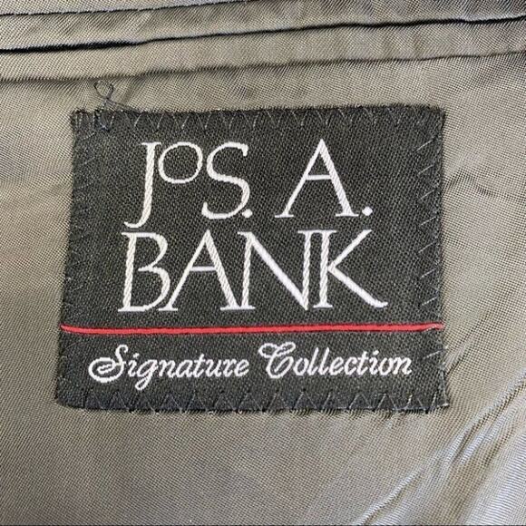 Jos. A. Bank Blazer Mens 44L Long Grey Herringbone Wool Two Button Lined Formal - Picture 6 of 8
